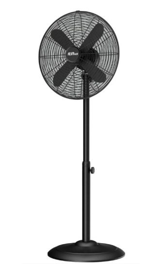 Alva Air 40cm Matte Black Finish Telescopic Pedestal Fan