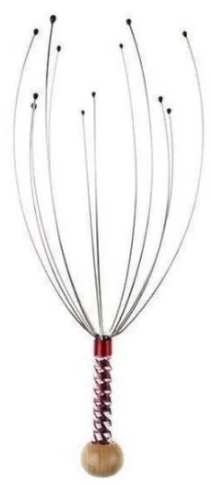 Casey Red 12 Fingers Head and Scalp Hand Held Manual Massager