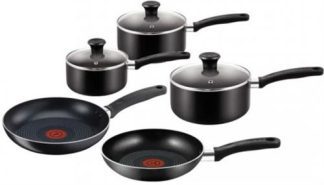 Tefal Essential 8 Piece Non Stick Set Black