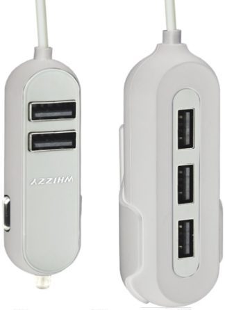 Whizzy White 5 Port USB Family Car Charger