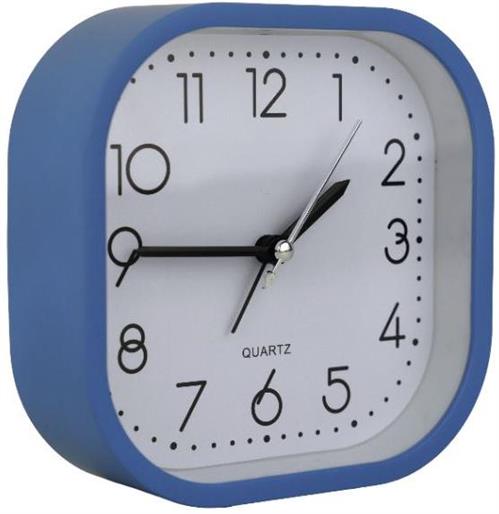 Casey Bedside Square Alarm Clock 12cm Blue 1 Casey Bedside Square Alarm Clock 12cm Blue