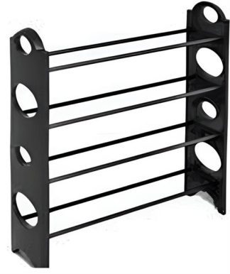 Casey 4 Tier 12 Pair Shoe Rack Black