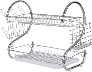 Casey 2 Layer 43cm Stainless Steel Large Dish Rack