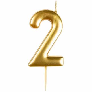 Casey 10cm Gold Numerical Birthday Candle Nr.2