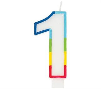Casey 7cm Multicolor Numerical Birthday Candle Nr.1