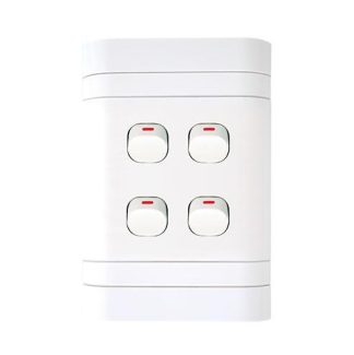 Lesco Flush Cover with 4 Lever 1 Way Switch