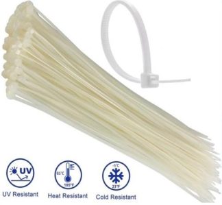 Noble 2.5 x 100mm Pack of 100 White Nylon Cable Ties