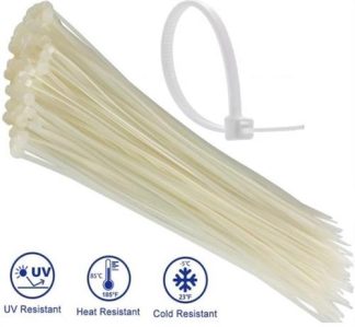 Noble 3.6 x 250mm Pack of 100 White Nylon Cable Ties
