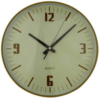 Casey Wall Clock Pine Woodgrain Beige