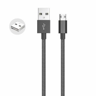 Whizzy Black Reversible Micro USB Charge And Data Sync Cable