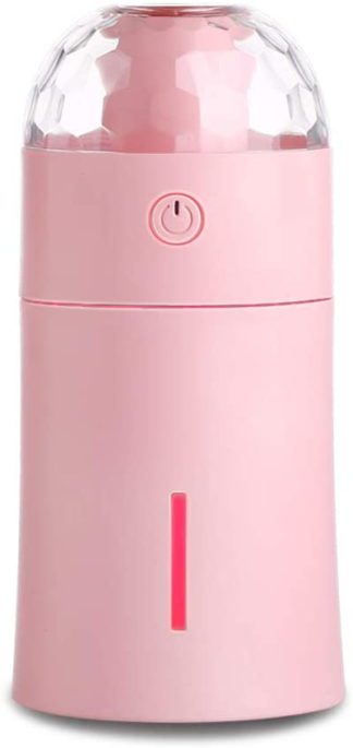 CaseyMagic Pink Led Light 175ml USB Humidifier Air Purifier Mist