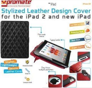 Promate Black iPose.10-Stylized Leather Design Cover
