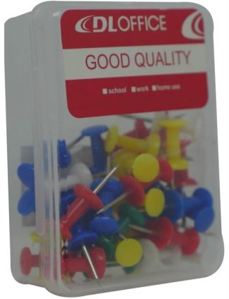 DLOffice Multicolour 24mm Pushpins Thumb Tacks Plastic Tub
