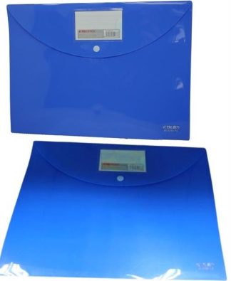 DLOffice A4 Carry Folder with Press Stud on Flap Blue