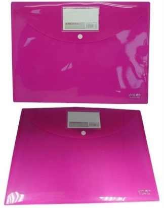 DLOffice A4 Carry Folder with Press Stud on Flap Pink
