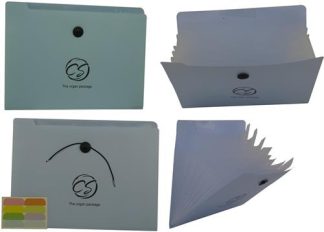 Brainware 8 Compartment Expanding File Organiser Blue