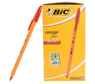 Bic Orange Fine Point Red Ballpoint Pens