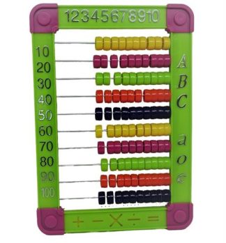 Brainware Bear Green Plastic Abacus 100 Beads Flatboard