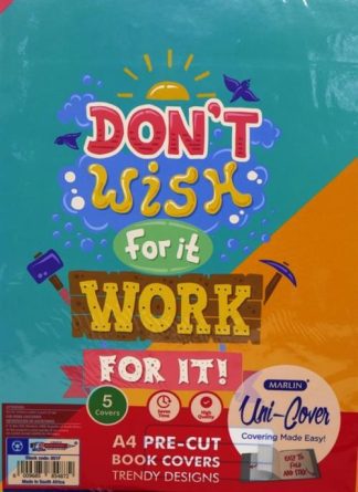 Marlin Kids Precut A4 Don’t Wish For Work Book Cover 5 pack
