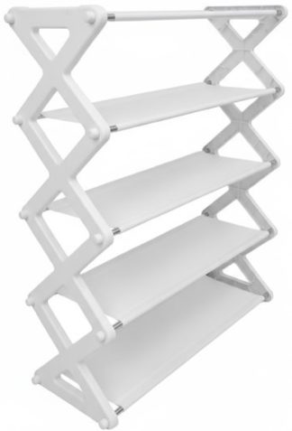 Nordic Wind Cross 5 Tier 15 Shoe Rack White