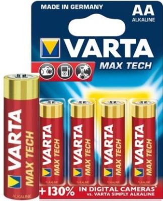 Varta Max Tech 4x AA Size Alkaline Batteries