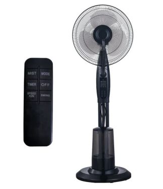 Alva Air 40cm Pedestal Mist Fan Black with remote