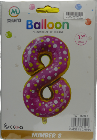 Casey 102cm Donut Balloon Number 8