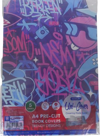 Marlin A4 Graffiti Precut Book Covers 5 Pack