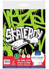 Marlin A4 PreCut Book Covers Stakeboy 5pack