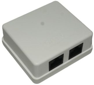 LinkQnet RJ45 CAT 6 Double Wall Mount Surface Box