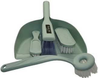 Casey 5 Piece Handheld Dust Pan And Brush Set Light Green